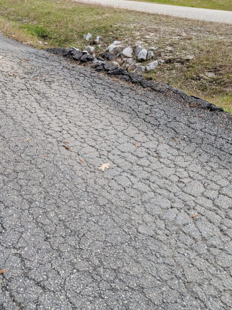 asphalt damage alligator cracking