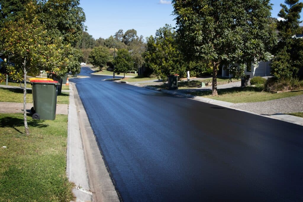 recently sealcoated street